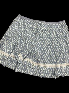 Lucky in Love Blue Ikat Print Ruffle Skirt tennis sz 8 women’s